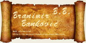 Branimir Banković vizit kartica